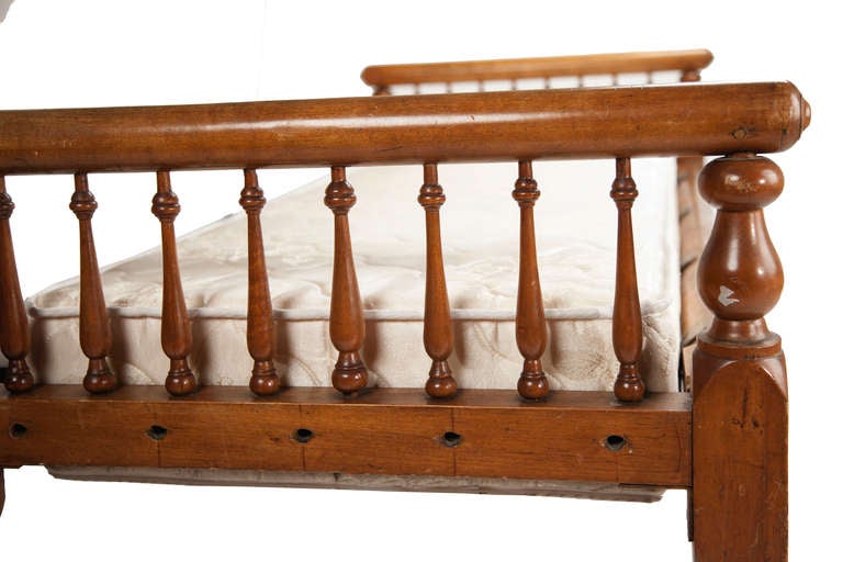 turned wood bed