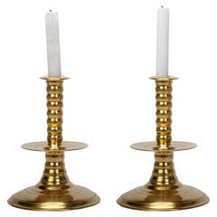 Colonial Williamsburg Brass Trumpet Candlesticks
