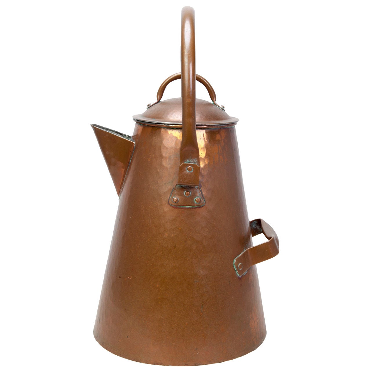 Oversized American Craftsman 'Cowboy Style' Copper Coffee Pot For Sale