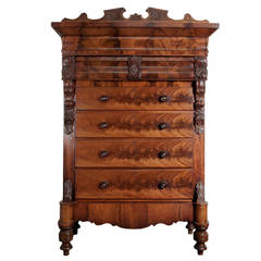 Tall Louis Philippe Style Mahogany Chest of Drawers 3