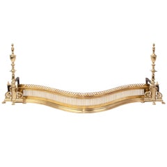 Serpentine Fender with French Style Neoclassical Andirons