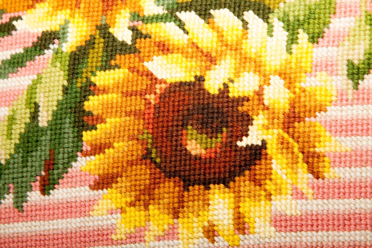 American Sunflower Needlepoint Pillows For Sale