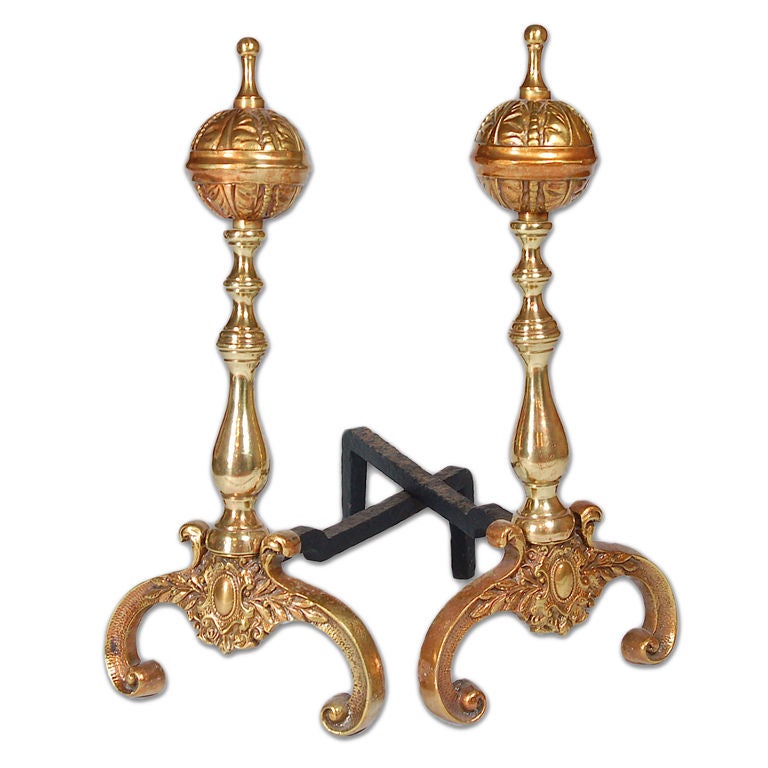 Pair of William and Mary Style Andirons