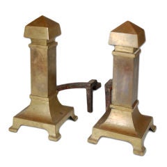 Pair of English Arts and Crafts Style Andirons