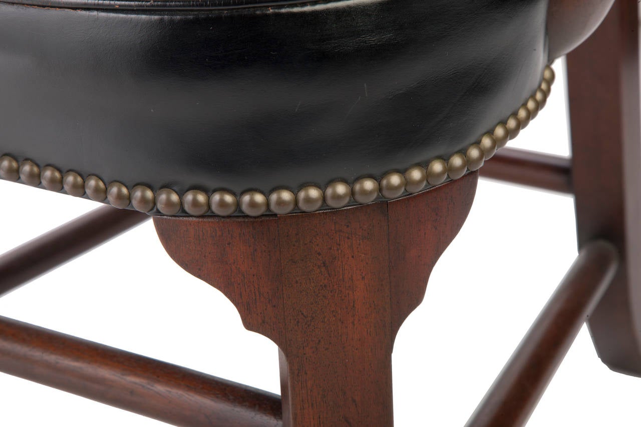 Brass Kittinger Leather Bankers' Chairs