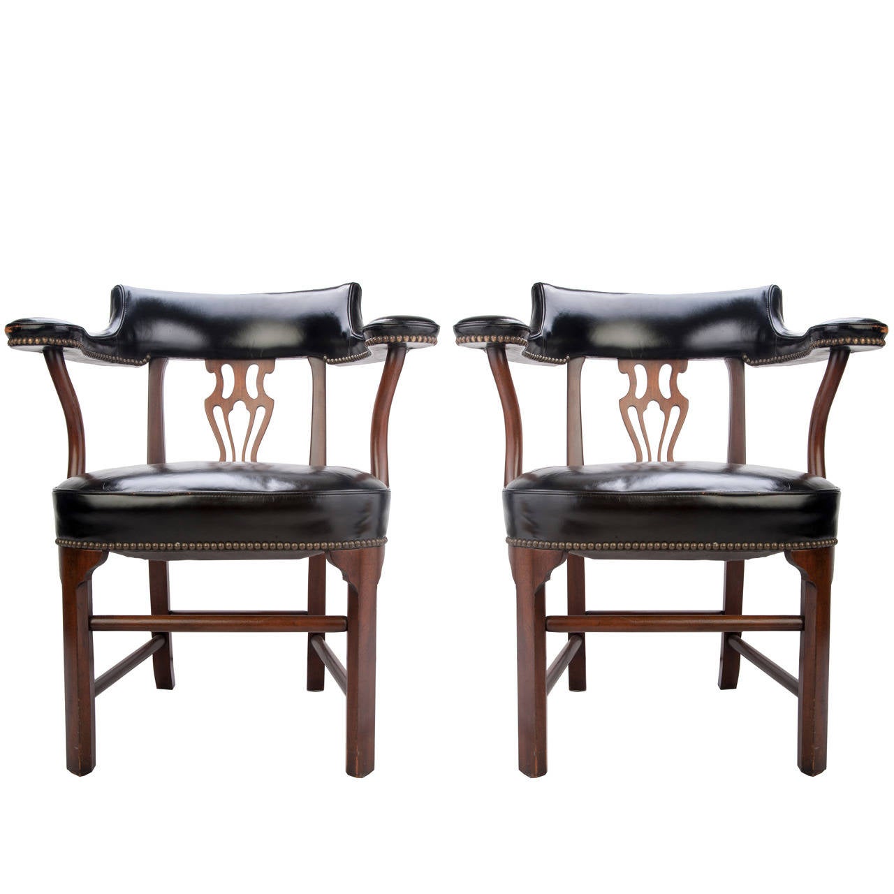 Kittinger Leather Bankers' Chairs For Sale at 1stdibs