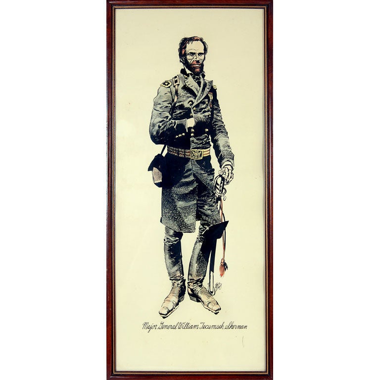 General Sherman Lithograph by Jack Davis For Sale