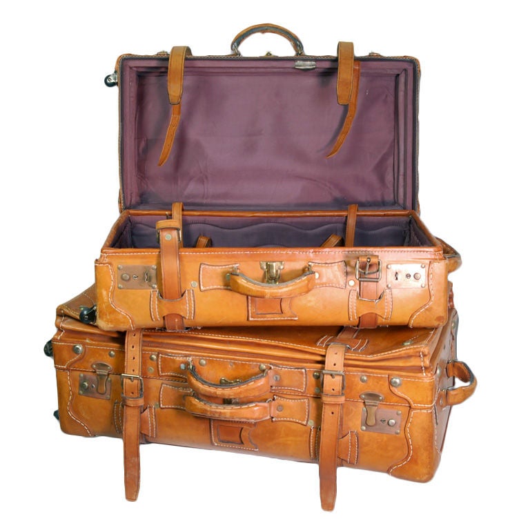 Vintage Leather Luggage Set at 1stDibs vintage leather luggage for