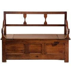 Antique Early American Quaker Style Walnut Bench