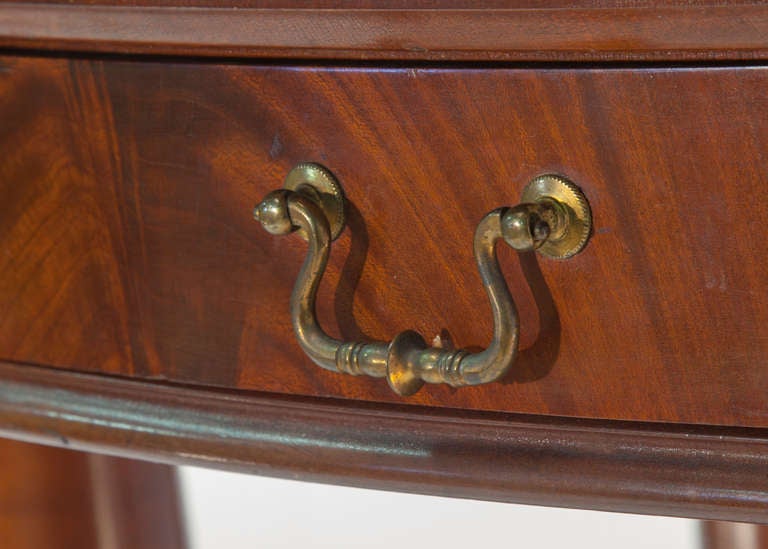 American Empire Oval Table with Claw Feet and Rounded Drawers For Sale