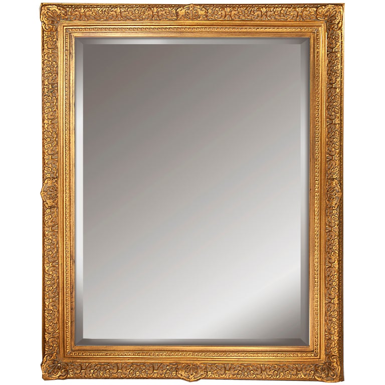 Portrait Sized Ornate Gilt Framed Mirror
