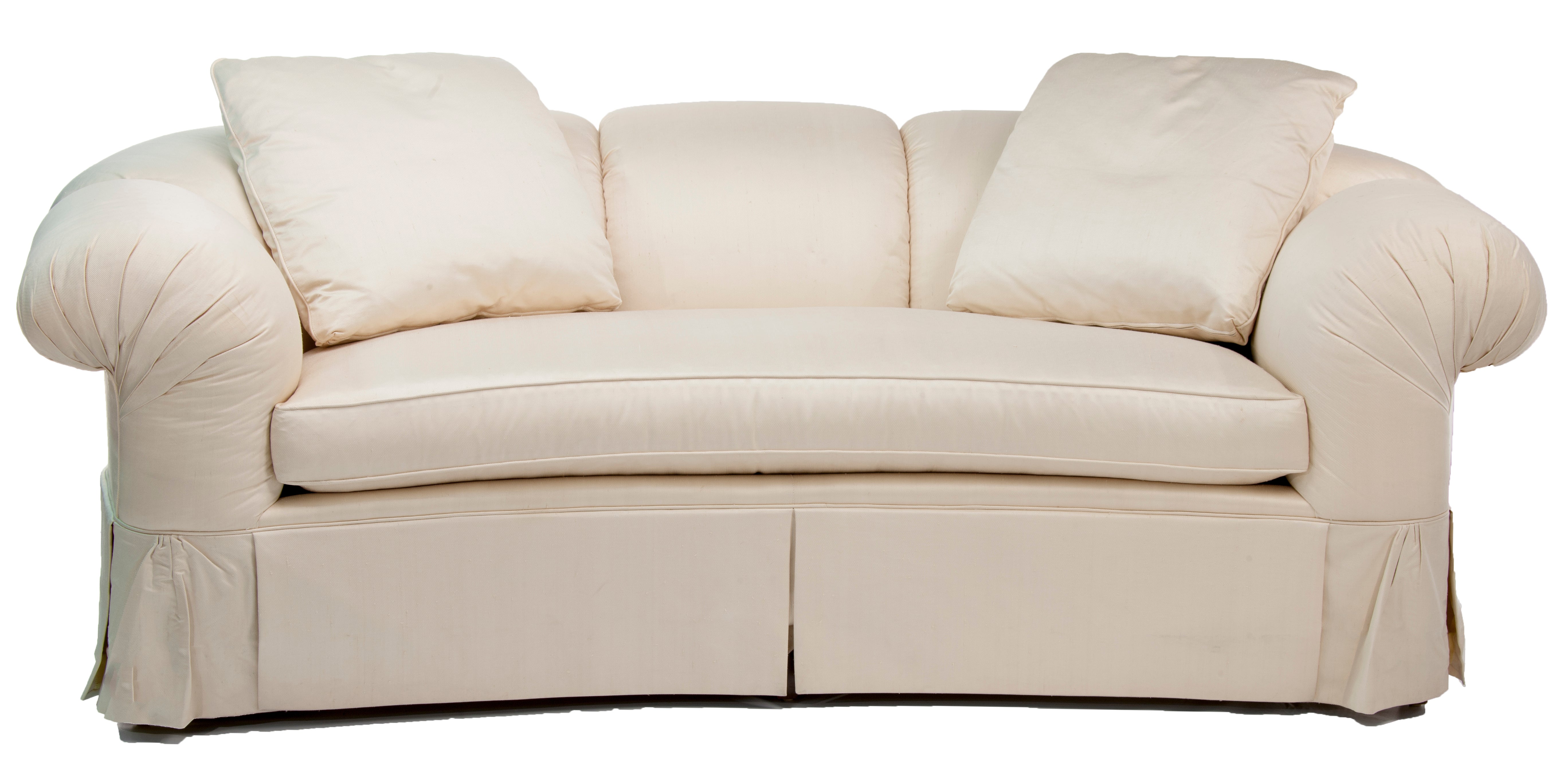 Raw Silk Baker Cream Colored Sofa