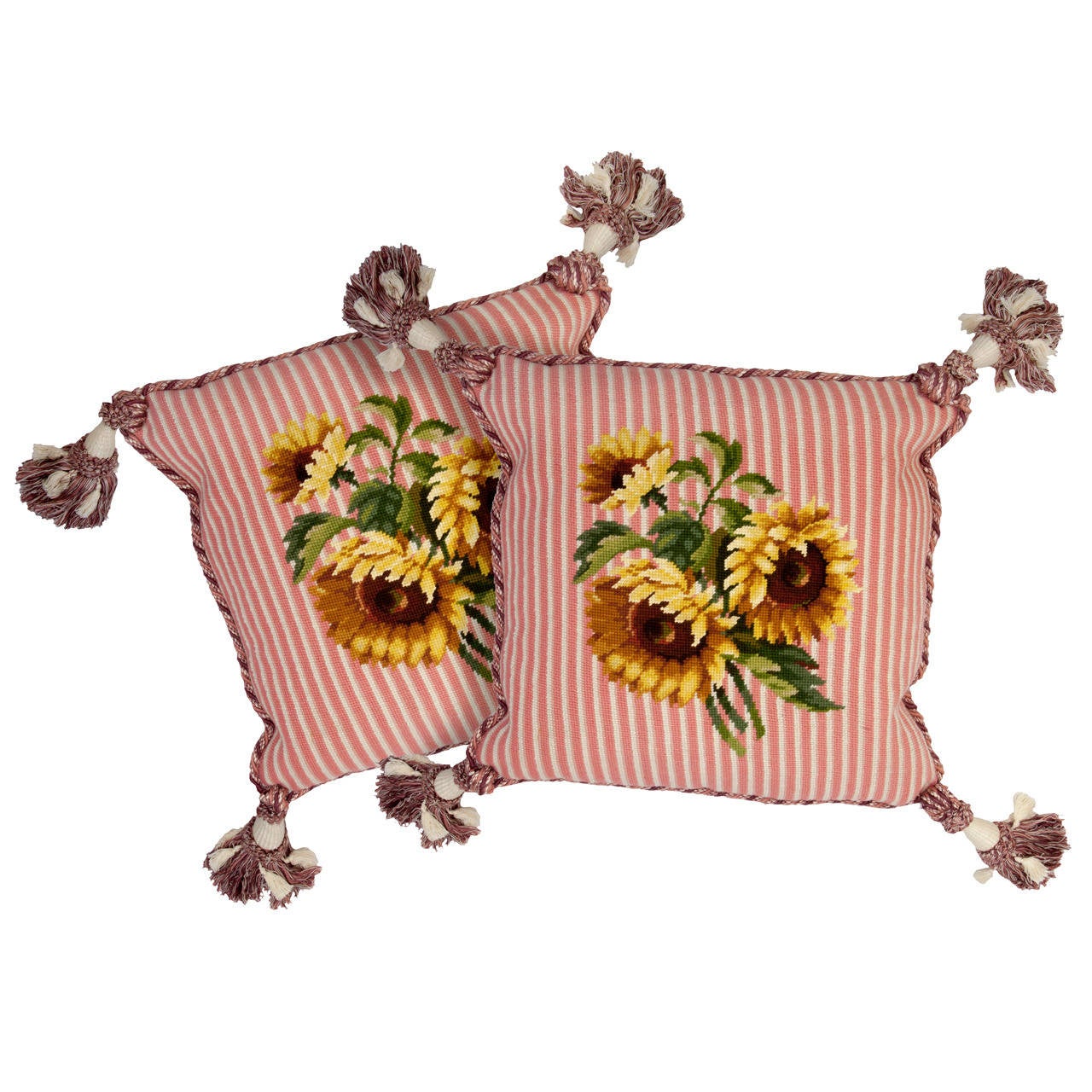 Sunflower Needlepoint Pillows