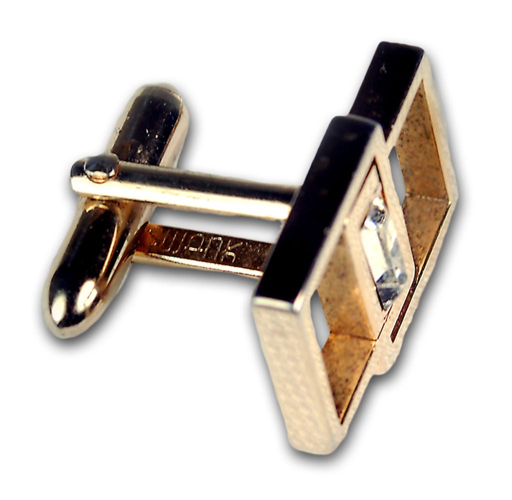 American Swank Cubist Rhinestone Cufflinks