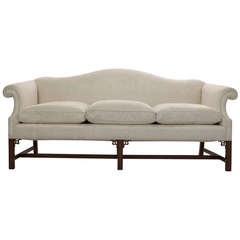 Camelback Mahogany Chinese Chippendale Style Sofa
