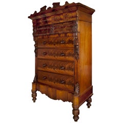 Tall Louis Philippe Style Mahogany Chest of Drawers