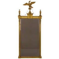 Miroir de pilier de style George III en bois doré et gesso