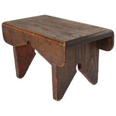 Antique Late 19th Century Primitive Style Country Stool