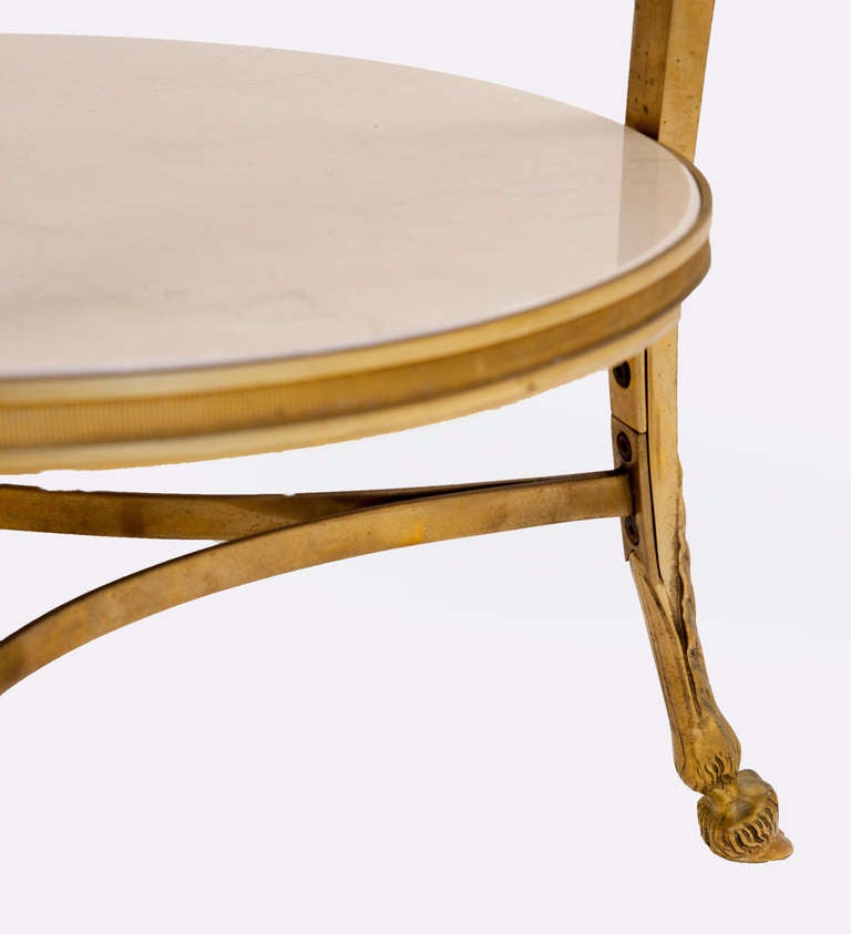Bronze and Crema Marfil Marble Gueridon Table 4