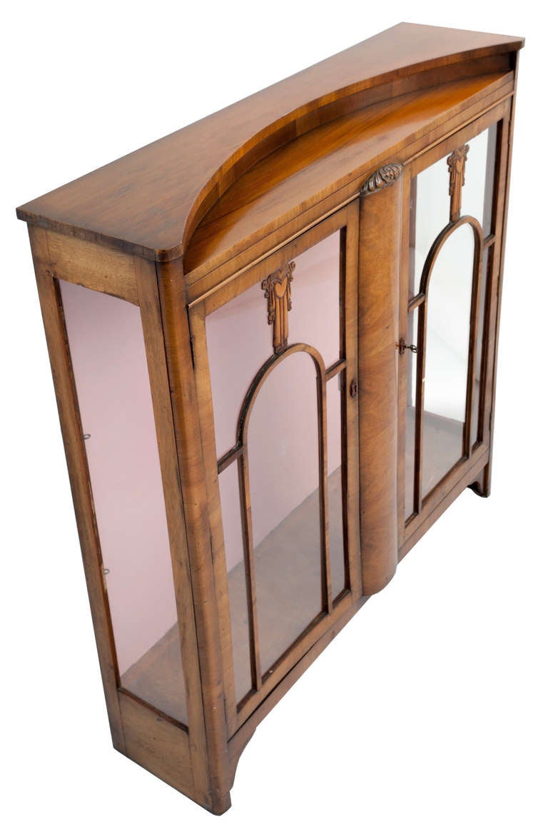 Biedermeier Style Vitrine Art Deco Cabinet For Sale 1