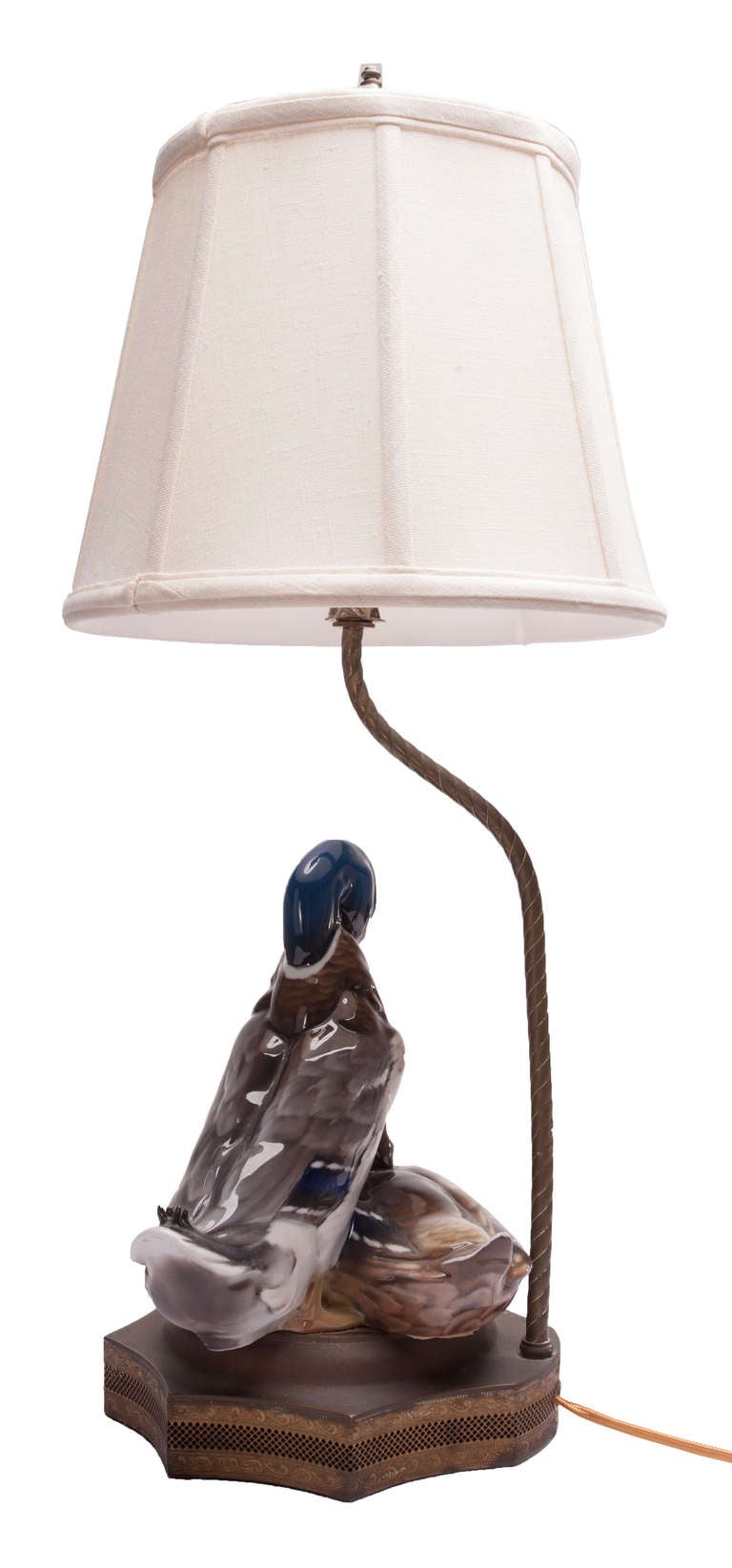Rosenthal-Duck-Figur aus Porzellan als Lampe montiert im Zustand „Hervorragend“ im Angebot in Asheville, NC