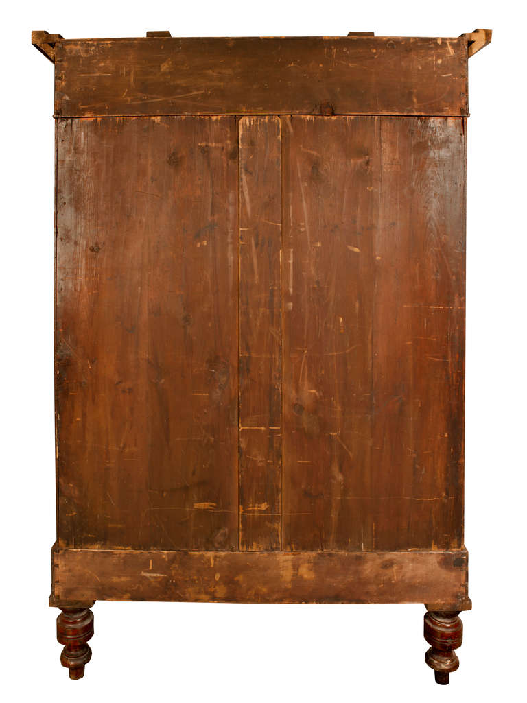 Tall Louis Philippe Style Mahogany Chest of Drawers For Sale 4