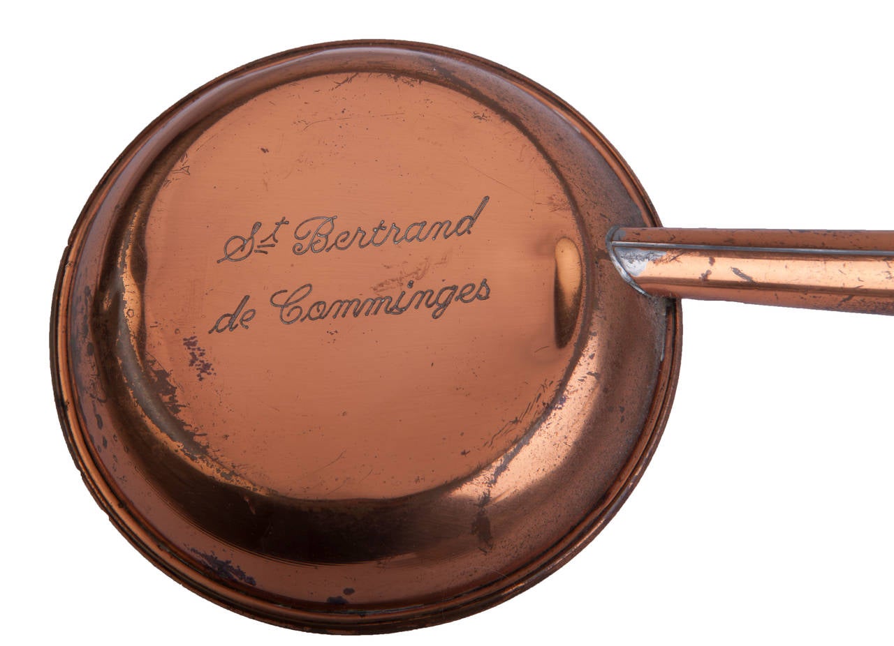 19th Century St Bertrand de Comminges Small Copper Bed Warmer