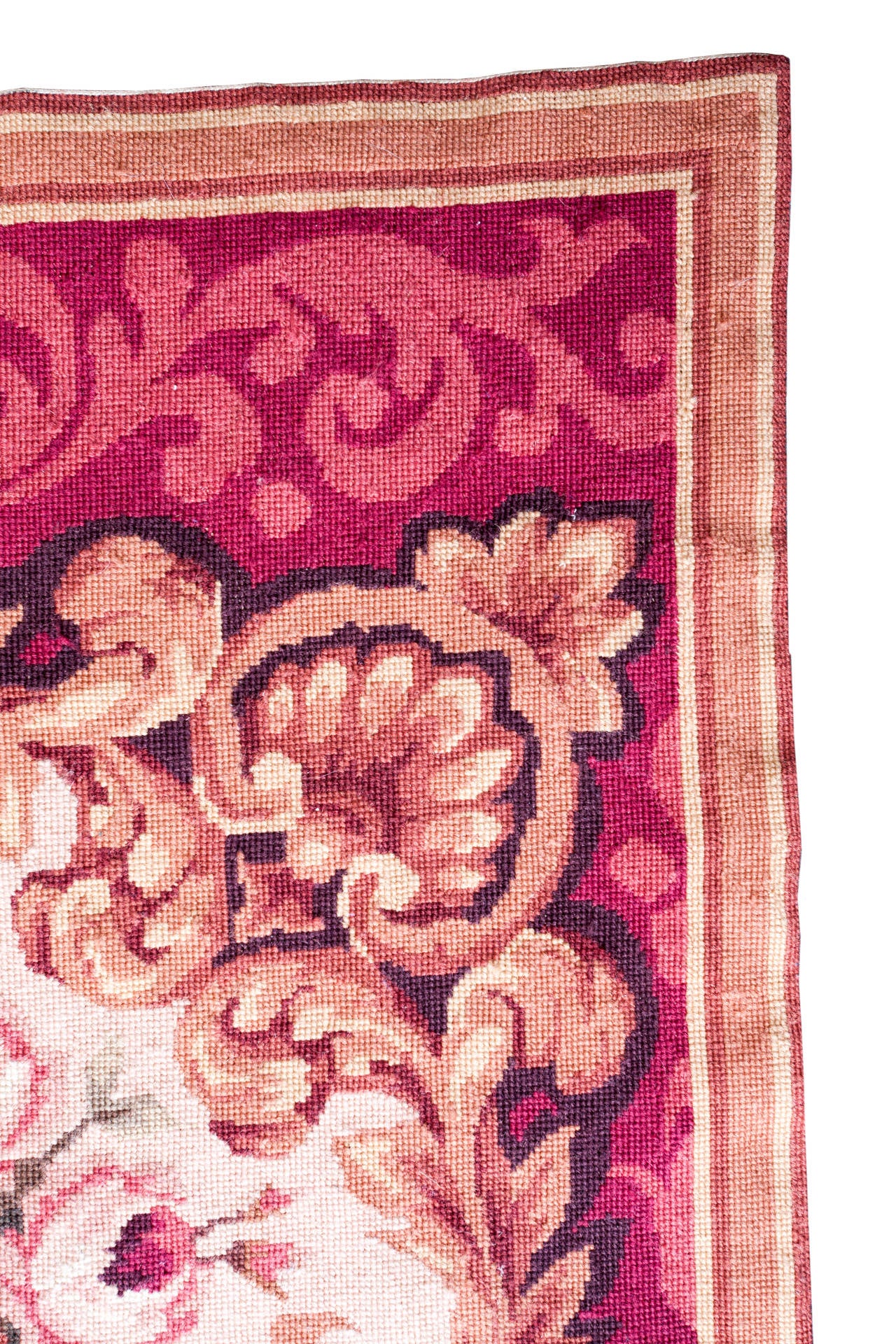 20th Century Louis XV Style Floral Needlepoint Rug