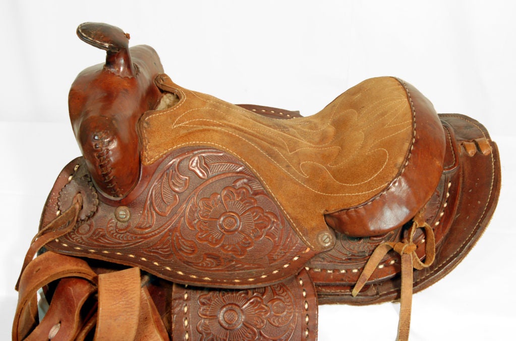 Set of Three Antique Western Saddles 2
