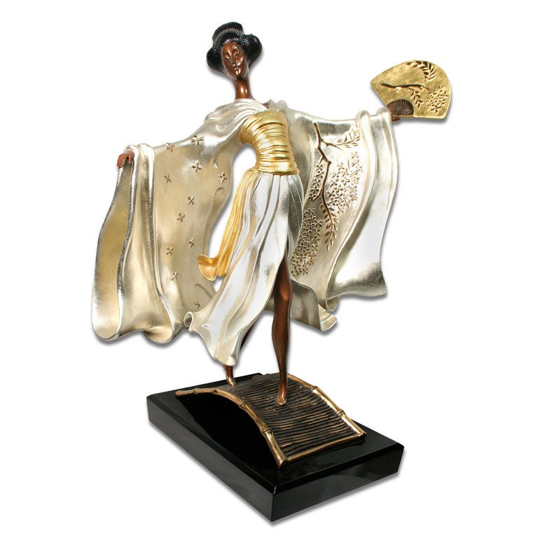 Erté "Asiatische Prinzessin" Bronze-Skulptur im Angebot