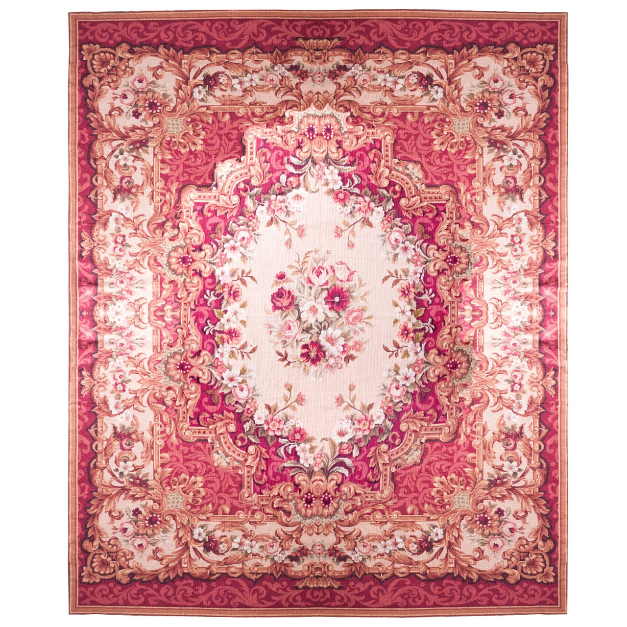 Louis XV Style Floral Needlepoint Rug