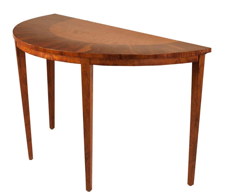 Mid-20th Century Pair of Demilune Tables, Georgian Style