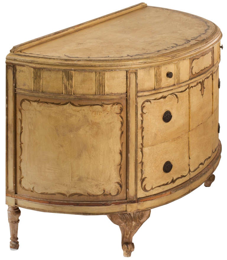 American Hepplewhite Style Demilune Commode For Sale