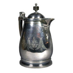 Ornate Silver  Pitcher with Bear Figure By Rogers, Smith & CO.