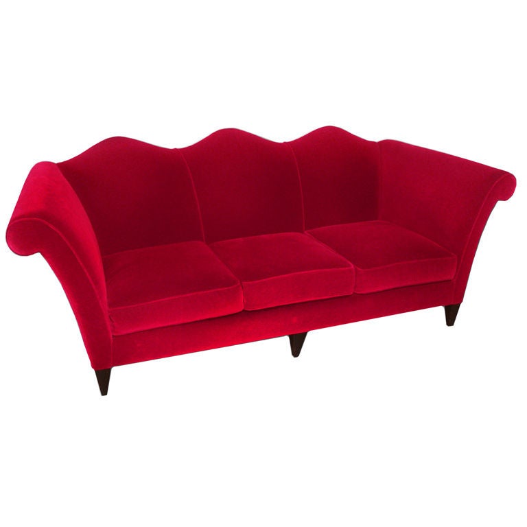 Donghia 'San Marco' Sofa upholstered in Ruby Mohair