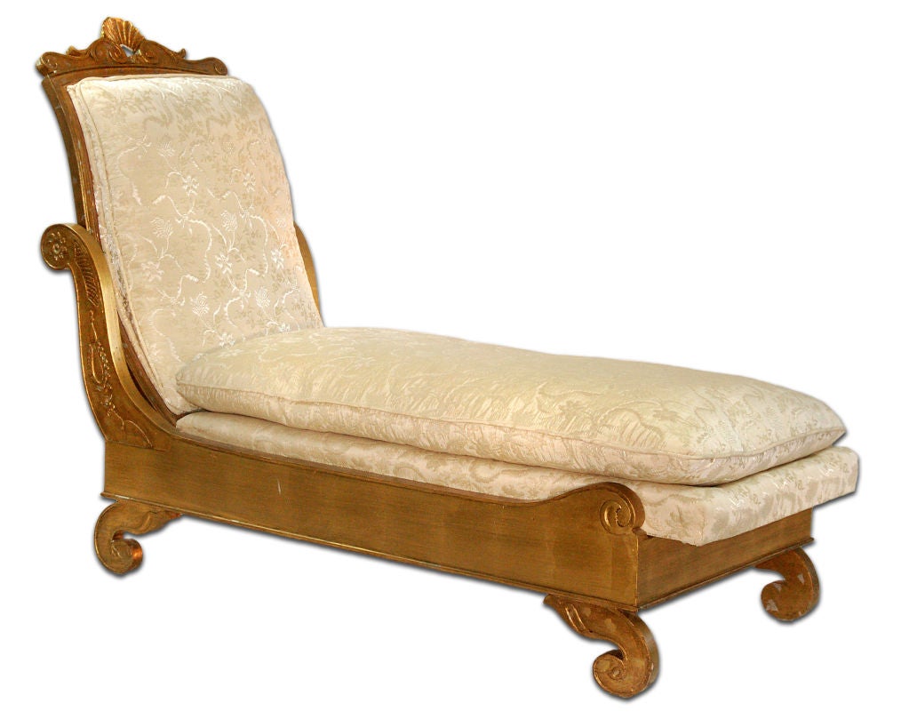 Inconnu Enchanteresseuse chaise longue française de style Empire en vente