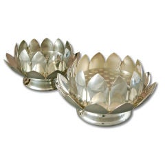 Retro Collection of Silver Lotus Bud Vases