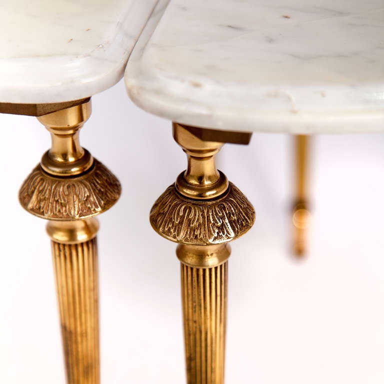 Mid-20th Century Pair of Midcentury French Marble Occasional Tables For Sale