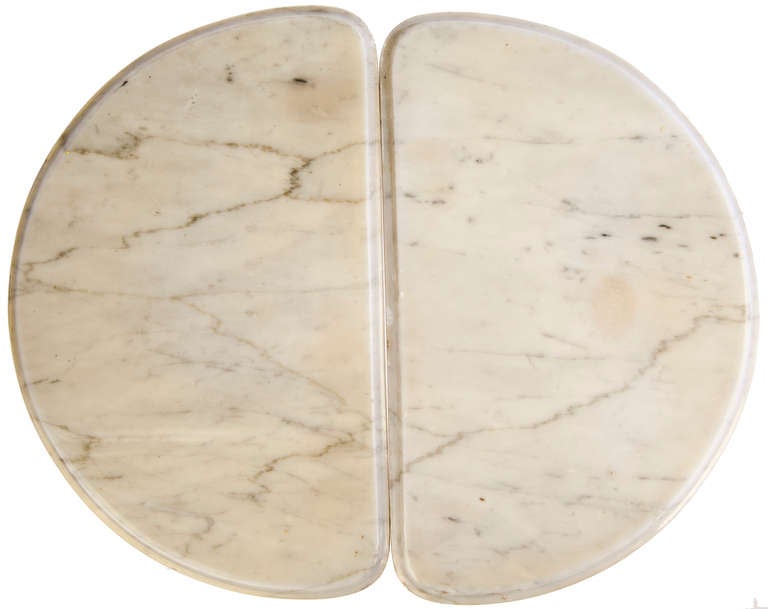 Pair of Midcentury French Marble Occasional Tables In Excellent Condition For Sale In Asheville, NC