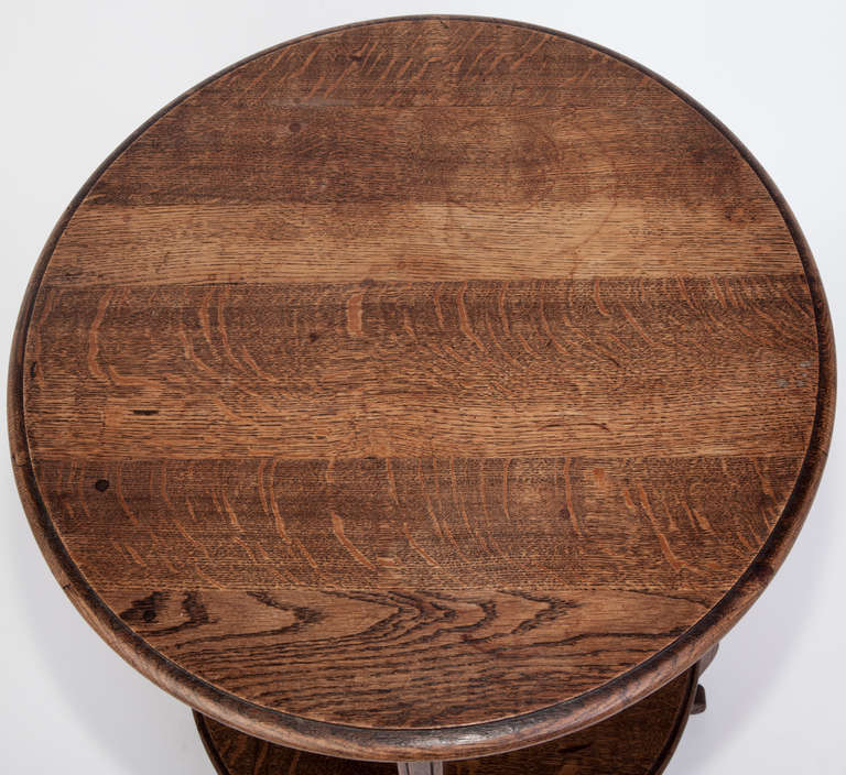 French Country Round Oak Occassional Table 2