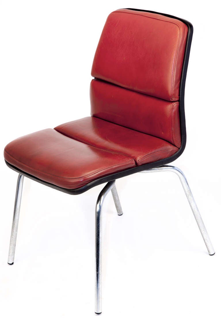 Pair of Midcentury Leather Chairs, Designer Sedus For Sale 2