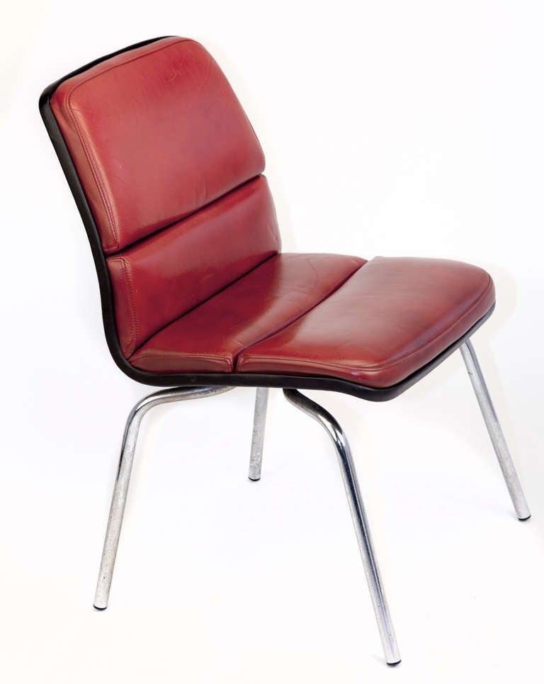 Pair of Midcentury Leather Chairs, Designer Sedus In Good Condition For Sale In Asheville, NC