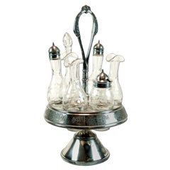 Antique Meriden Silver Plated Cruet Set