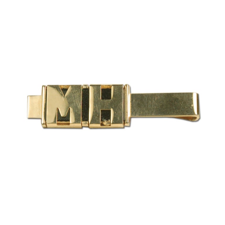 Set of Swank Monogramed Cufflinks and Money Clip
