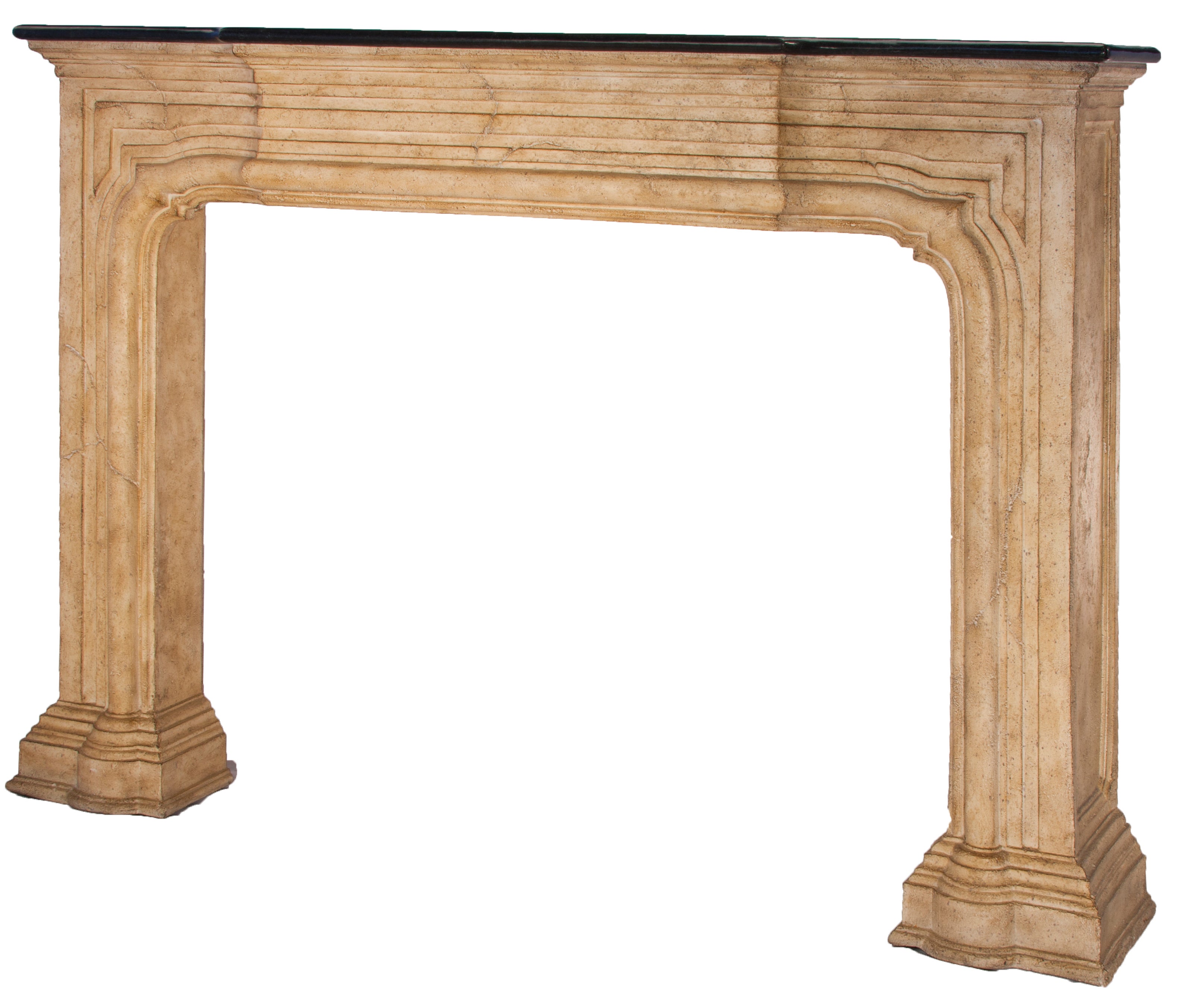 Faux Edge-Molded Fireplace Mantle For Sale