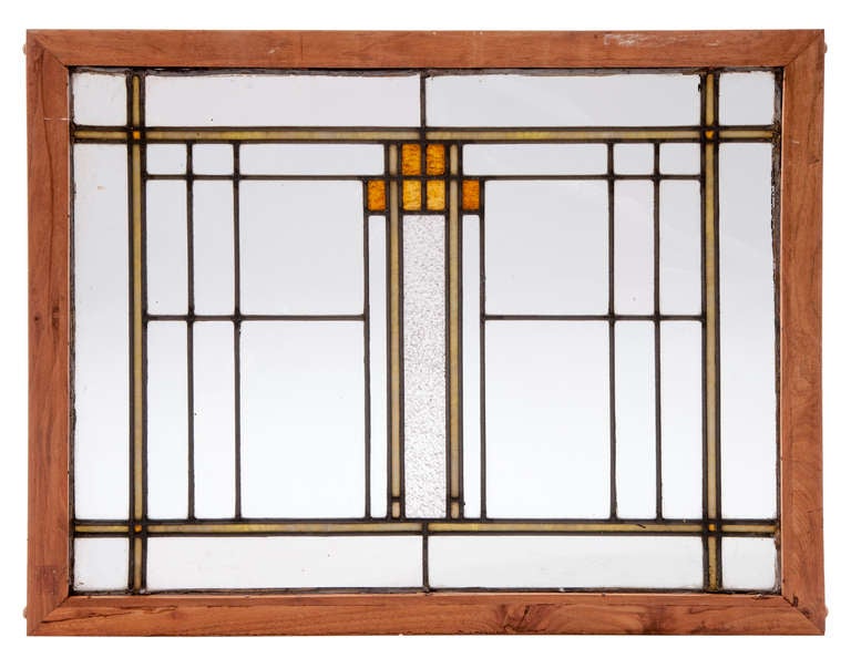 American Twin Deco Stained Glass For Sale