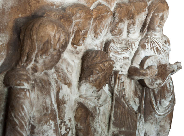 Jacobéen Minstrels terre cuite en bas-relief en vente