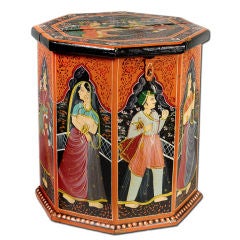 Boîte en bois du Rajasthan peinte à la main