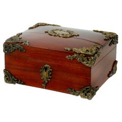 Victorian Mahogany Jewelry Box with Bronze Mounts