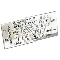 Mid Century "Hello Dolly" Theatre Ticket Stub Cufflinks